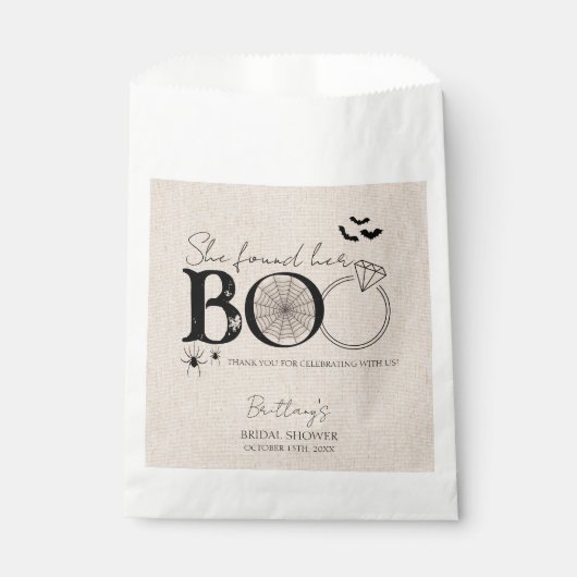 Sie fand ihr rustikales Halloween-Brautparty Geschenktütchen (Vorderseite)