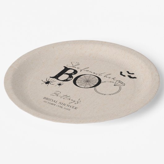 Sie fand ihr rustikales Halloween-Brautparty Pappteller (Schrägansicht)