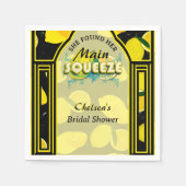 Sie fand ihr Schwarz-Gelb-Elegant mit der Hauptpre Serviette (Vorderseite)