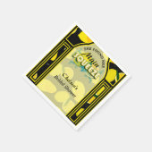 Sie fand ihr Schwarz-Gelb-Elegant mit der Hauptpre Serviette (Ecke)