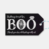 Sie fand ihr schwarzes Halloween-Brautparty Geschenkanhänger (Vorderseite (Horizontal))
