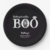 Sie fand ihr schwarzes Halloween-Brautparty Pappteller (Vorderseite)