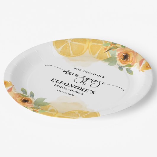 Sie fand ihr Squeeze-Brautparty Pappteller (Schrägansicht)