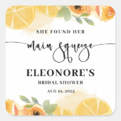 Sie fand ihr Squeeze-Brautparty Quadratischer Aufkleber (Vorderseite)