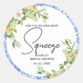 Sie fand ihr wichtigstes Zitronenmeer-Brautparty Runder Aufkleber (Vorderseite)