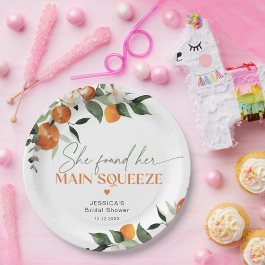 Sie fand ihr wichtigstes Zitrusfrüchte-Brautparty Pappteller (Party)