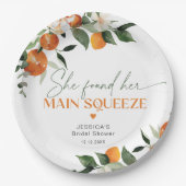 Sie fand ihr wichtigstes Zitrusfrüchte-Brautparty Pappteller (Vorderseite)