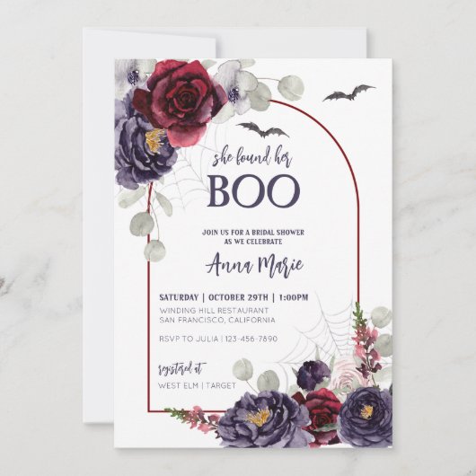 Sie fand ihre Boo Bridal Dusche Einladung (Vorderseite)
