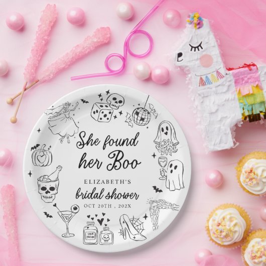 Sie fand ihre Boo-Geister-Hochzeitsdusche mit flor Pappteller (Party)
