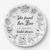 Sie fand ihre Boo-Ghost-Floral-Brautparty Pappteller (Vorderseite)