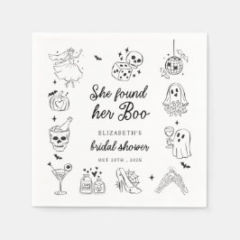 Sie fand ihre Boo-Ghost-Floral-Brautparty Serviette