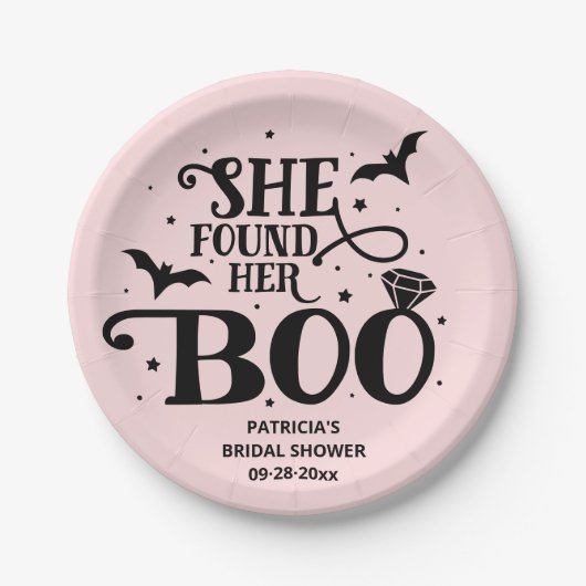 Sie fand ihre Boo Halloween Brautparty Papier Pl Pappteller (Vorderseite)