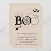 Sie fand ihre buschige Verlobung zu Halloween Einladung (Vorne/Hinten)