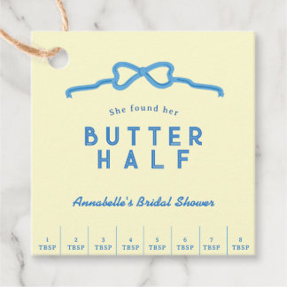 Sie fand ihre Butter-Halb-Blau-Bogen-Hochzeitsdusc Geschenkanhänger