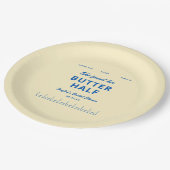 Sie fand ihre Butter-Hälfte Junggesellinnenabschie Pappteller (Schrägansicht)