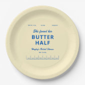 Sie fand ihre Butter-Hälfte Junggesellinnenabschie Pappteller (Vorderseite)