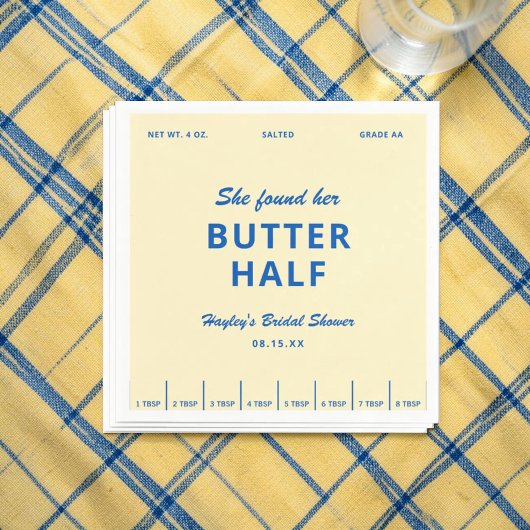 Sie fand ihre Butter-Hälfte Junggesellinnenabschie Serviette