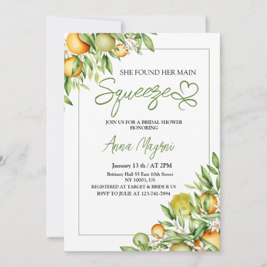 Sie fand ihre Haupt-Squeeze-Brautparty-Grünflächen Einladung (Vorderseite)