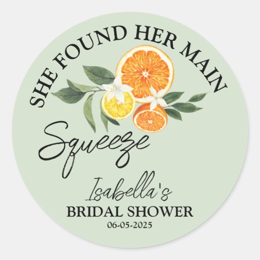 Sie fand ihre Haupt-Squeeze-Brautparty-Grünflächen Runder Aufkleber (Vorderseite)