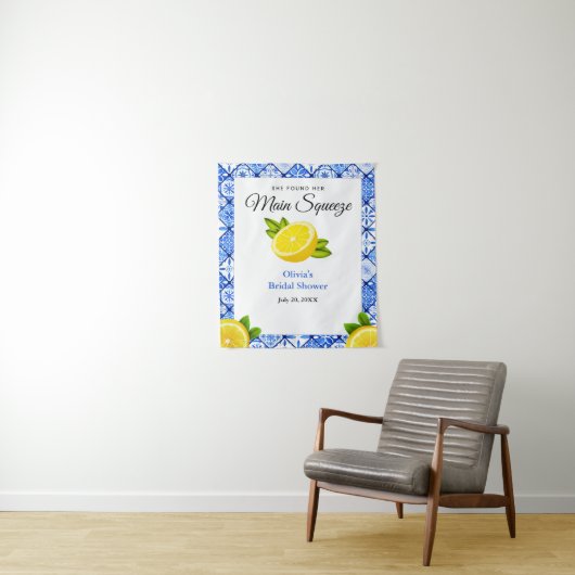 Sie fand ihre Haupt-Squeeze-Brautparty Hintergrund Wandteppich (Beispiel)