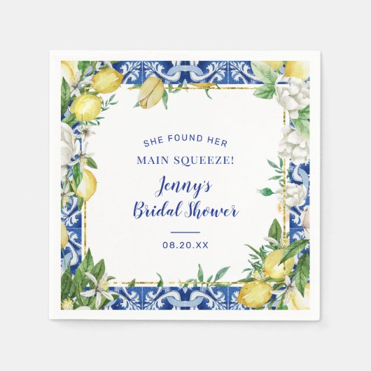Sie fand ihre Hauptpresse Lemon Bridal Showe Serviette (Vorderseite)