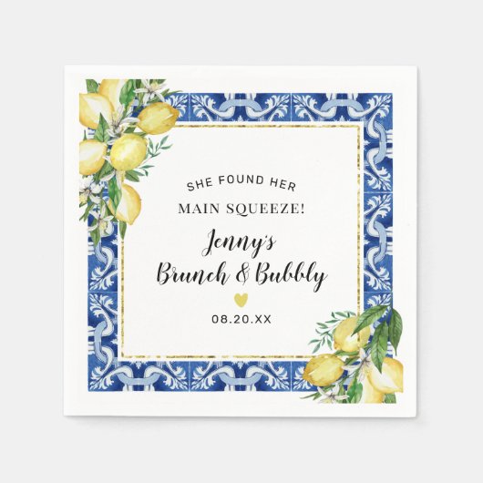 Sie fand ihre Hauptpresse Lemon Brunch Bubbly Serviette (Vorderseite)