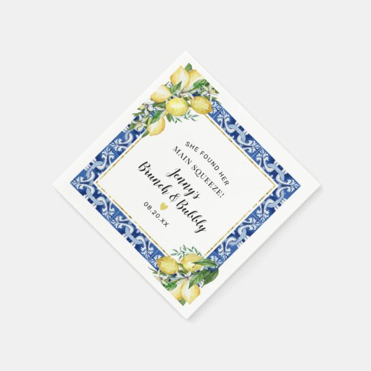 Sie fand ihre Hauptpresse Lemon Brunch Bubbly Serviette (Ecke)