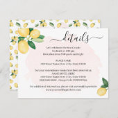 Sie fand ihre Hauptpresse-Zitronen-Beipackkarte Einladung (Vorne/Hinten)