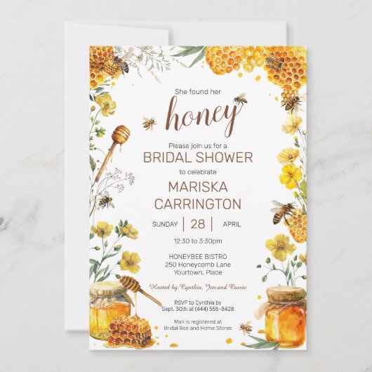 Sie fand ihre Honey Bridal Dusche Einladung (Vorderseite)