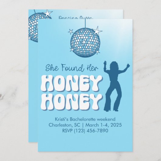 Sie fand ihre Honey Honey Bachelorette Einladung (Vorne/Hinten)