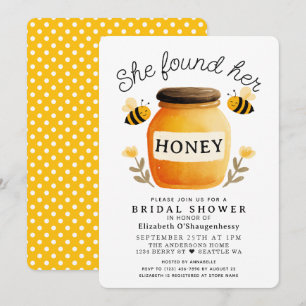 Sie fand ihre Honey Watercolor Bee Brautparty Einladung