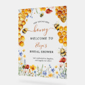 Sie fand ihre Honey Wildblume als Welcome Bridal Acrylschild (Winkel)