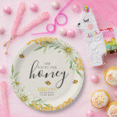 Sie fand ihre Honig-Daisy-Blumen-Biene-Junggeselli Pappteller (Party)