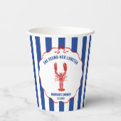 Sie fand ihre Languste Nautical-Junggesellinnenabs Pappbecher (Rückseite)