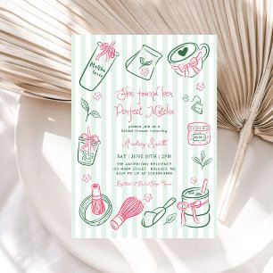 Sie fand ihre perfekte Matcha-Rosa-Brautparty Einladung