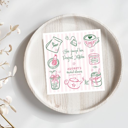 Sie fand ihre perfekte Matcha-Rosa-Junggesellinnen Serviette