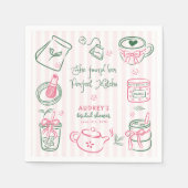 Sie fand ihre perfekte Matcha-Rosa-Junggesellinnen Serviette (Vorderseite)