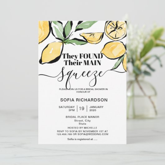 Sie fand ihre wichtigste Zitrone BOHO SUMMER Einladung (Stehend Vorderseite)