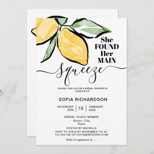 Sie fand ihre wichtigste Zitrone BOHO SUMMER Einladung (Vorne/Hinten)