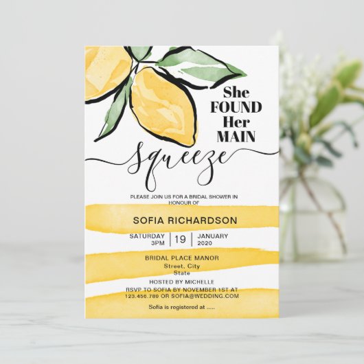 Sie fand ihre wichtigste Zitrone BOHO SUMMER Einladung (Stehend Vorderseite)