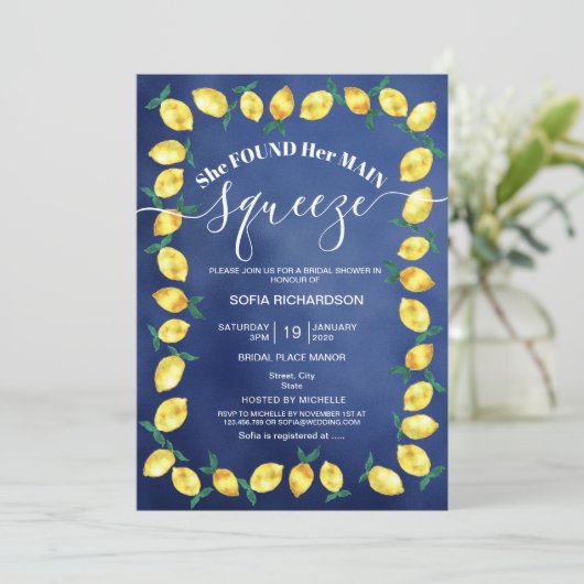 Sie fand ihre wichtigste Zitrone BOHO SUMMER Invit Einladung (Stehend Vorderseite)