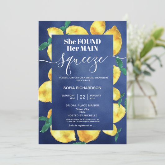 Sie fand ihre wichtigste Zitrone BOHO SUMMER Invit Einladung (Stehend Vorderseite)