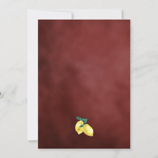 Sie fand ihre wichtigste Zitrone Sommer Italien In Einladung (Rückseite)