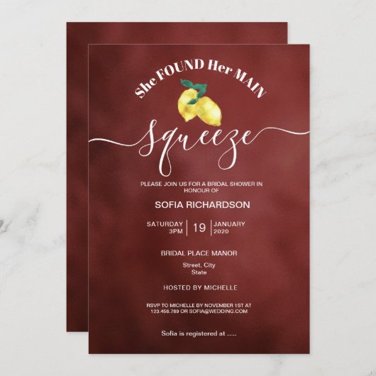 Sie fand ihre wichtigste Zitrone Sommer Italien In Einladung (Vorne/Hinten)