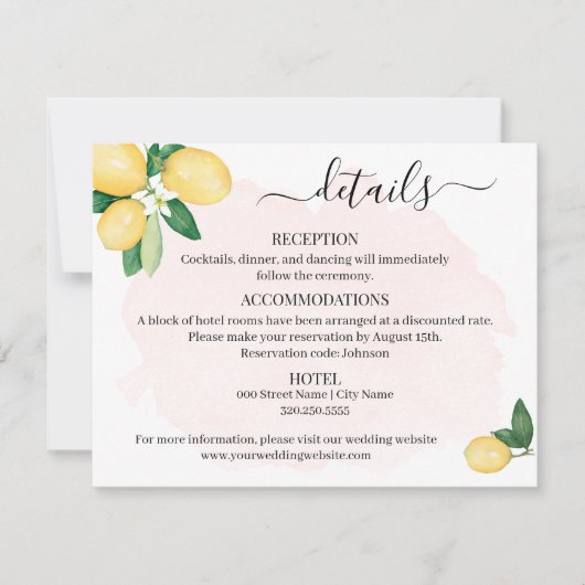 Sie fand ihre wichtigste Zitronenschale Einladung (Vorderseite)