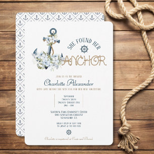 Sie fand ihren Anchor Nautical Brautparty Einladun Einladung