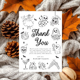 Sie fand ihren Boo-Geist-Blumen-Brautstrauße Dankeskarte