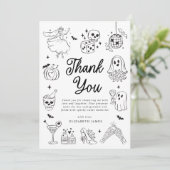 Sie fand ihren Boo-Geist-Blumen-Brautstrauße Dankeskarte (Stehend Vorderseite)