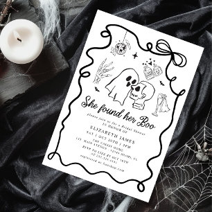 Sie fand ihren Boo Geist Blumen Hochzeitsdusche Einladung