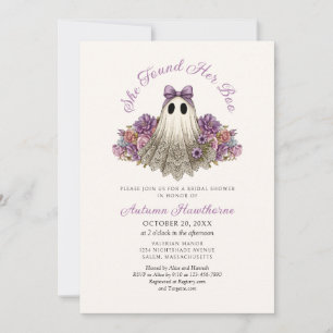 Sie fand ihren Boo-Geist Halloween Brautparty Einladung